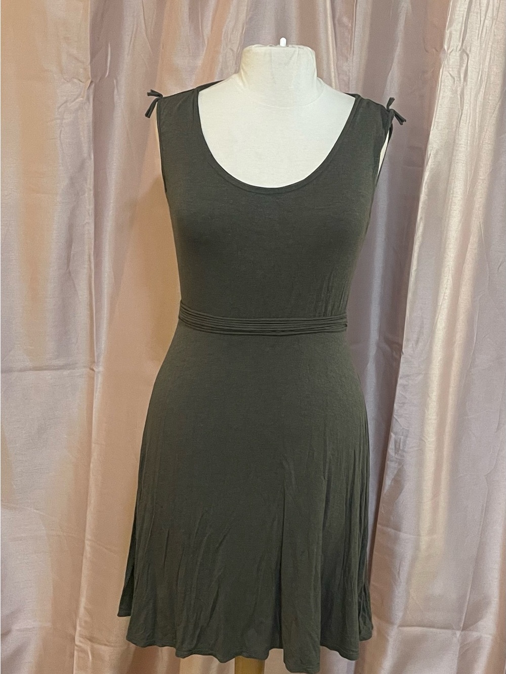 Max Studio Grey Scoop-Neck  Mini Dress